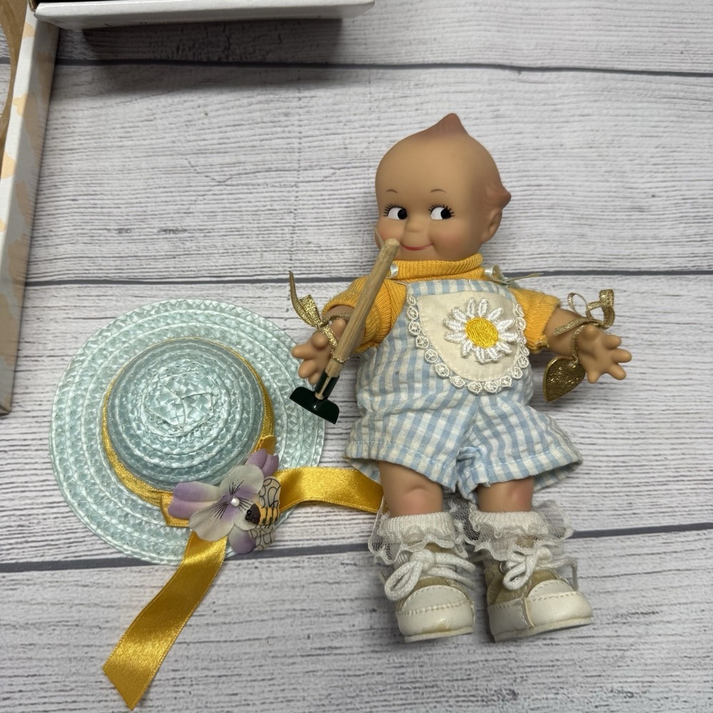 RARE Kewpie Garden Bee Doll 8" - Straw Hat & Wings In Box Jesco Original Molds